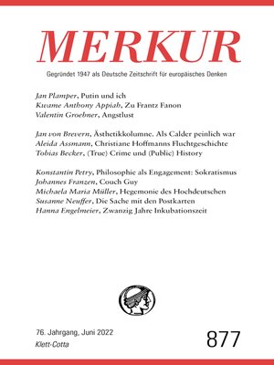 cover image of MERKUR Gegründet 1947 als Deutsche Zeitschrift für europäisches Denken--6/2022